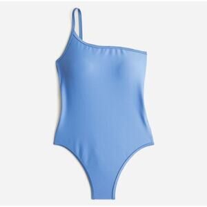 NWT J. Crew Ribbed One-Strap One-Piece
Swimsuit in Retro Blue